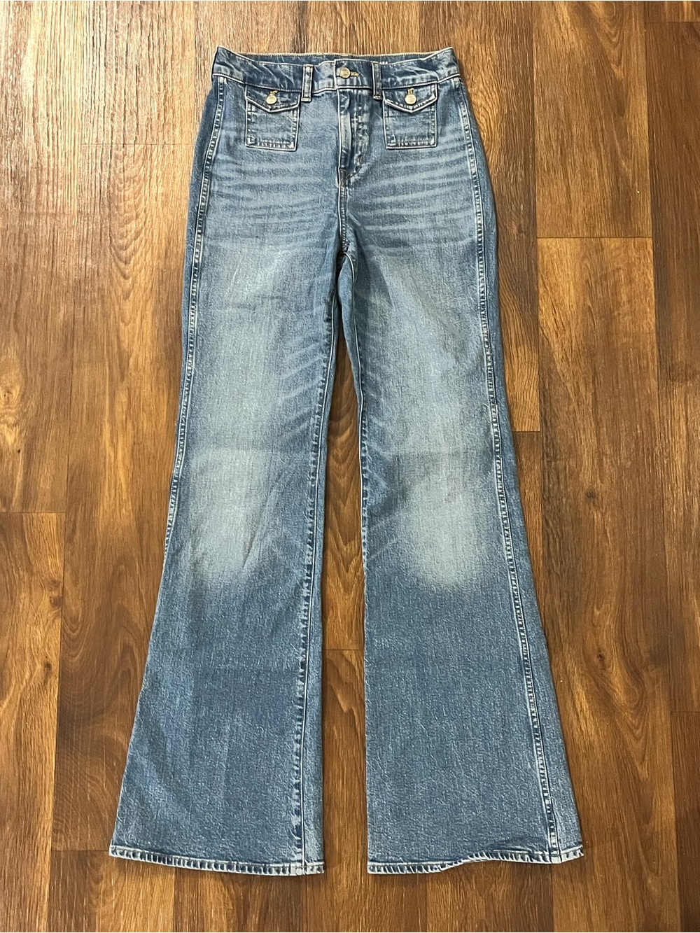 J. Crew Flare High Rise Semi Stretch Jeans Size 26T Tall